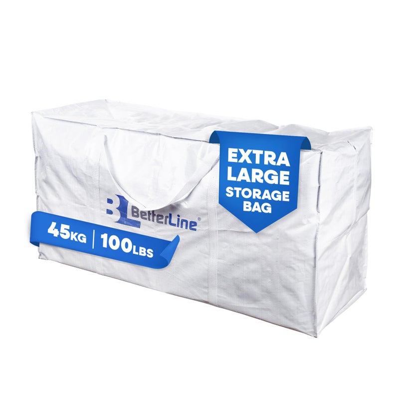 BETTERLINE Extra Large Storage Bag - Heavy Duty 45x22x16 Inches Huge Tote Duffel with Max Load of 100 lbs. (45kg) - Tear-resistant & Water-resistant Polypropylene Woven Cloth, With Zippers - Image 1